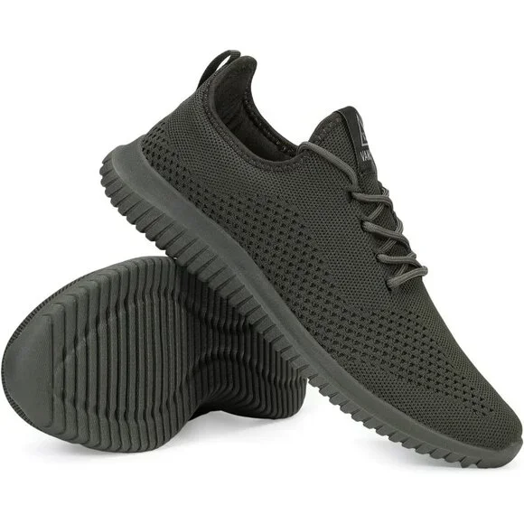 Men's Green Ultra Lightweight Breathable Walking Athletic Fashion Sneakers